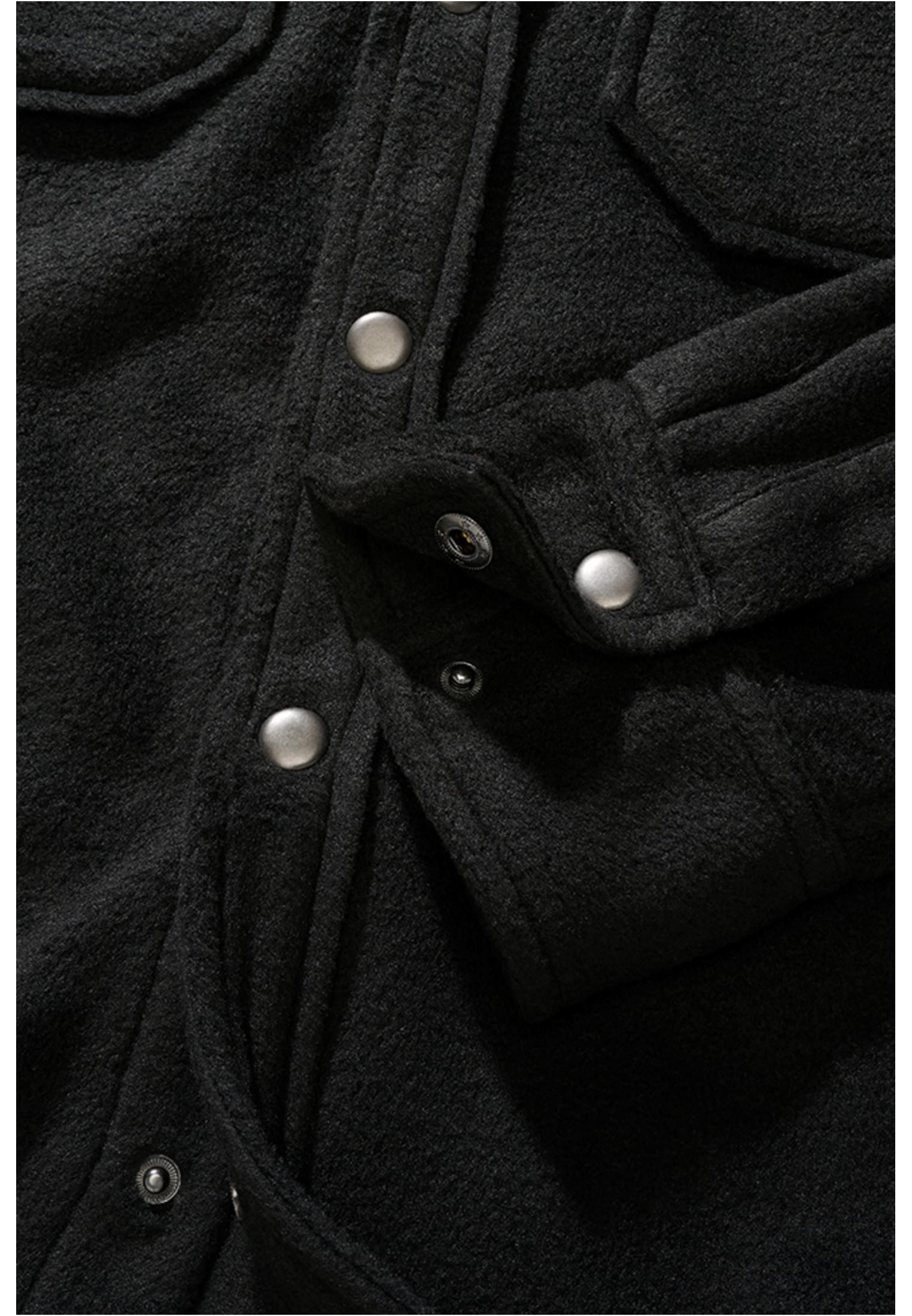 Jeff Fleece Shirt Long Sleeve black/grey XXL - workoutbrands.com