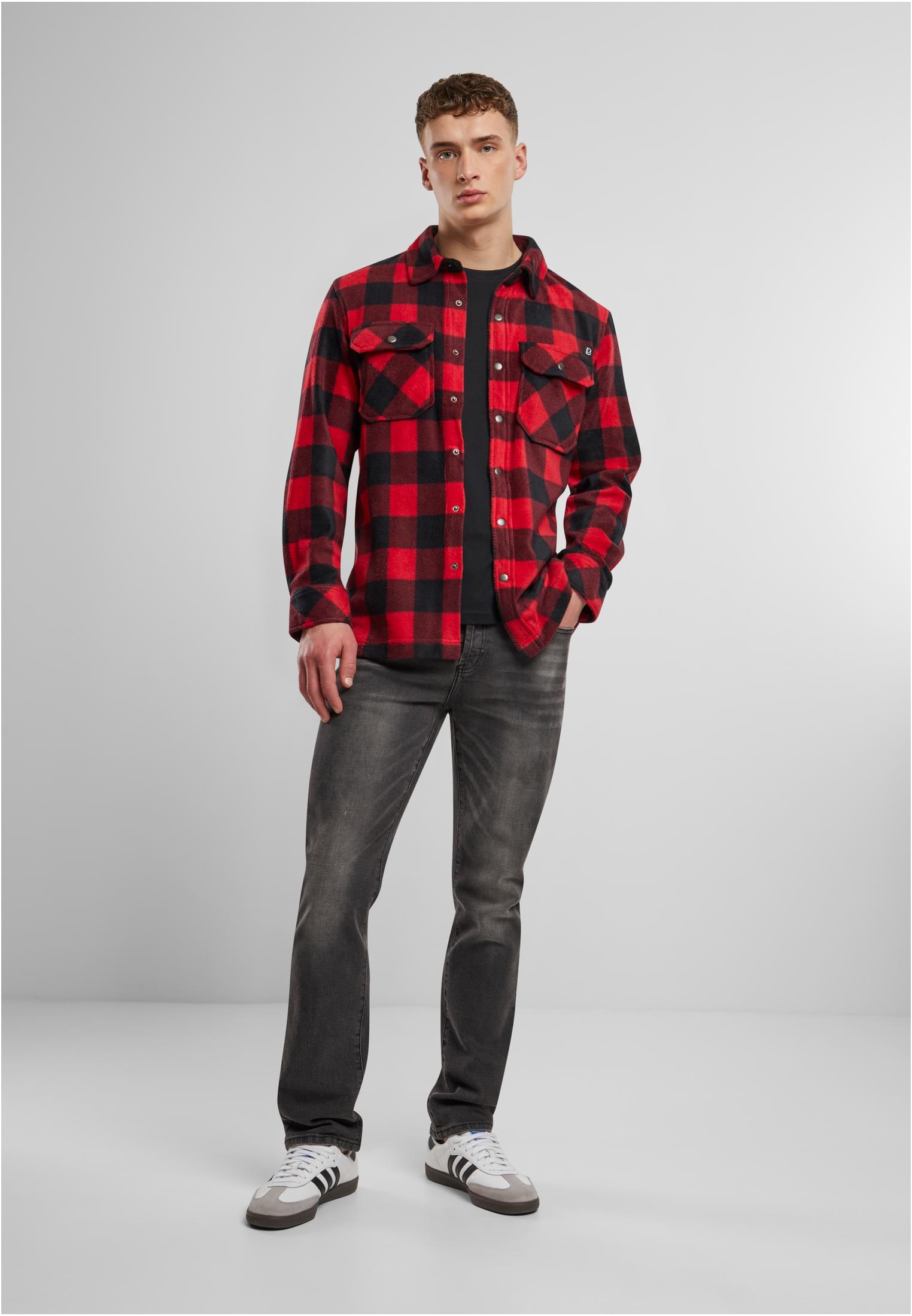 Jeff Fleece Shirt Long Sleeve black/grey XXL - workoutbrands.com