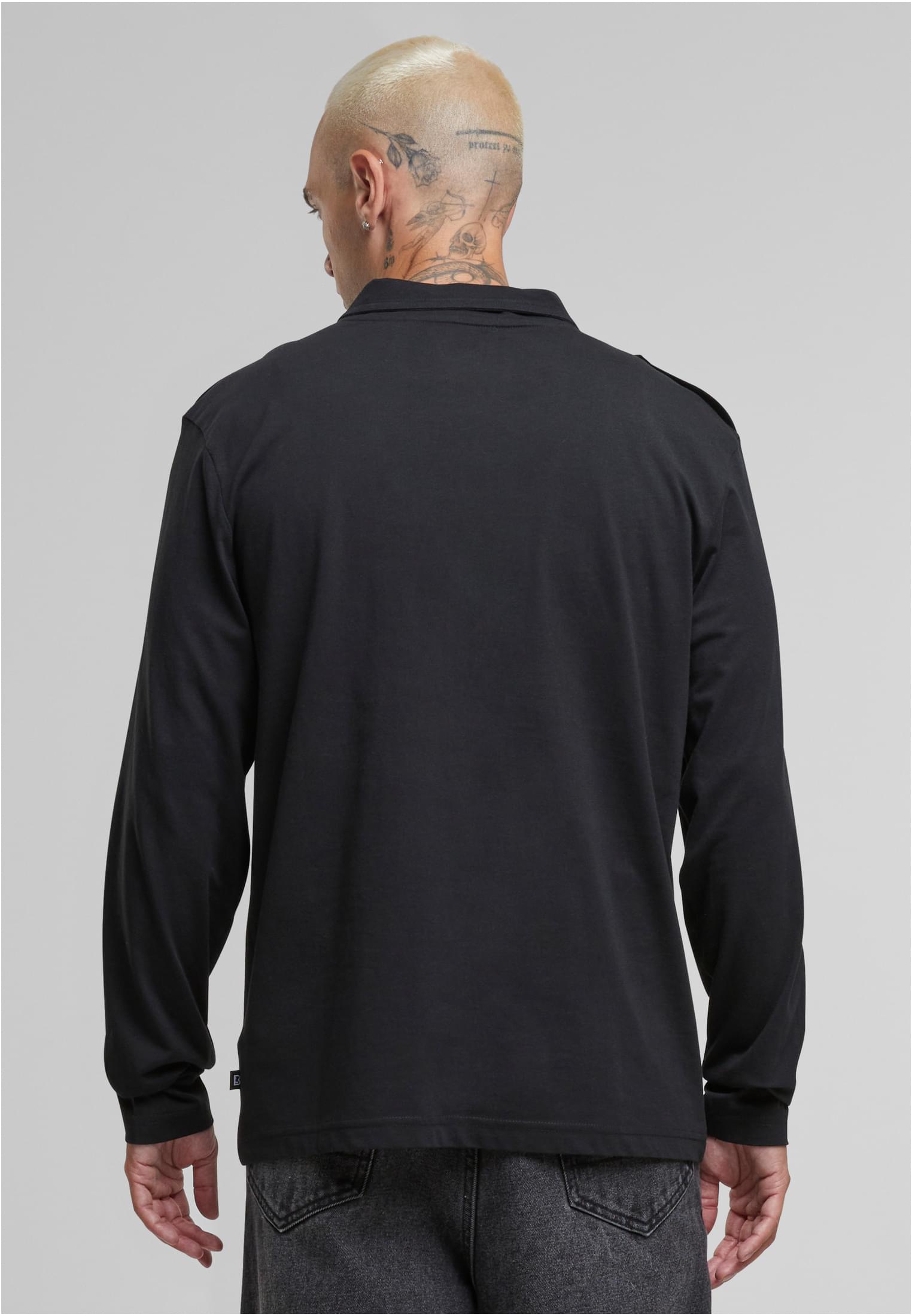 Jersey Poloshirt Willis longsleeve black 7XL - workoutbrands.com