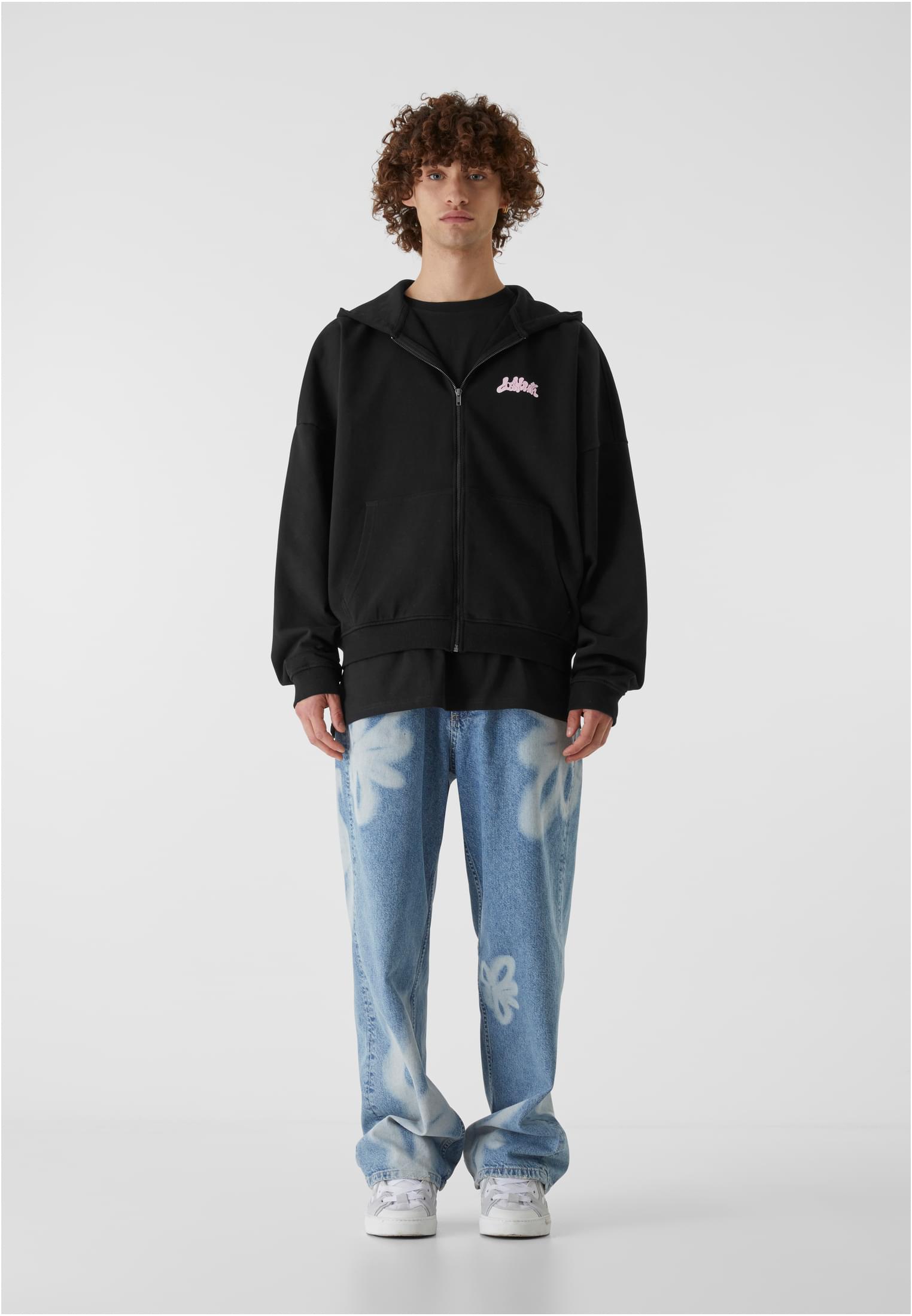 LY Zip Hoody Flower Waves