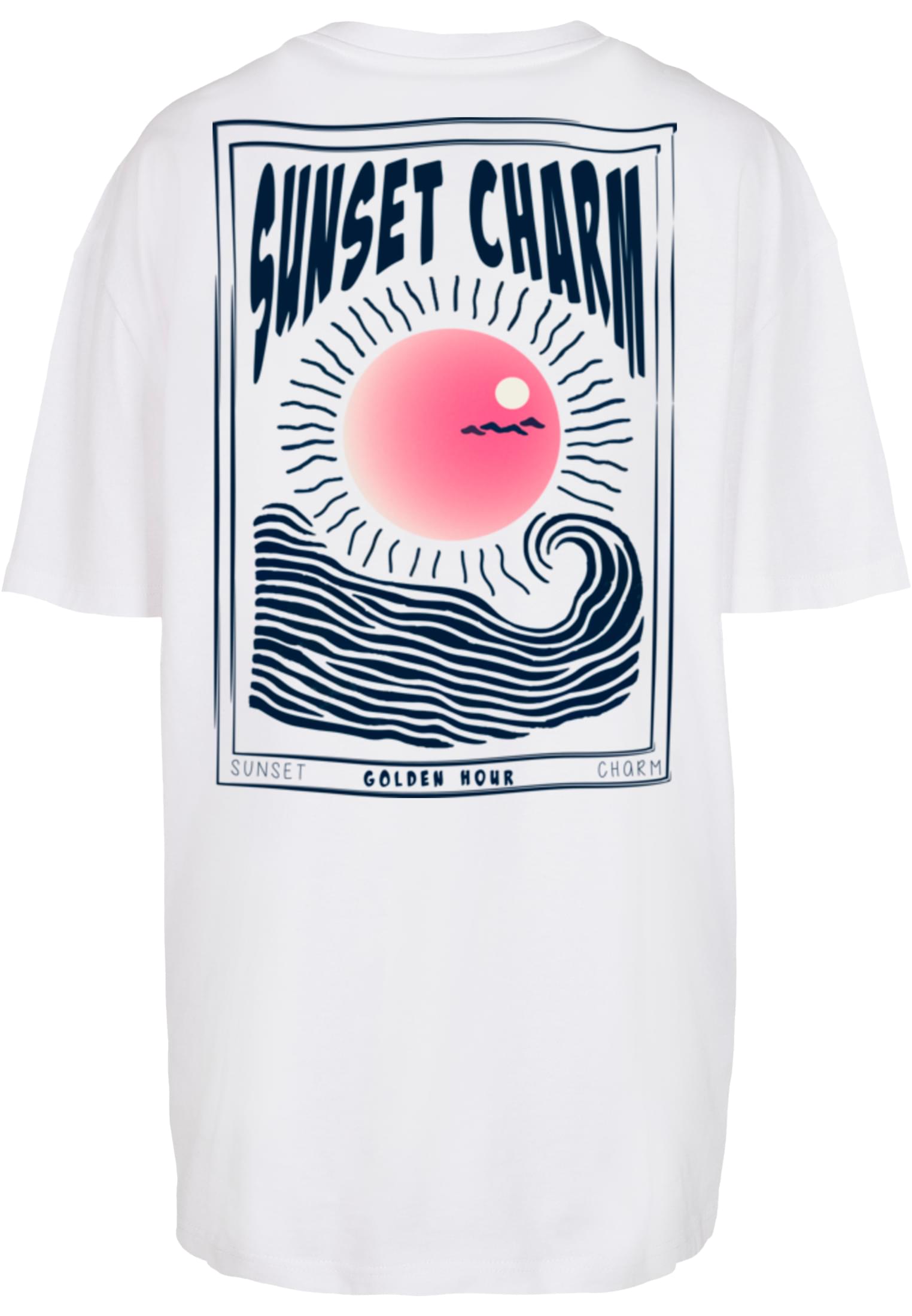 Ladies Sunset Charm Oversized Tee white XXL - workoutbrands.com