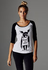 Damemerket - Banksy´s Graffiti Ape Raglan Tee hvit/blk XXL