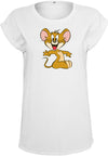 Bayan Tom & Jerry Mouse Tişört beyaz XXL