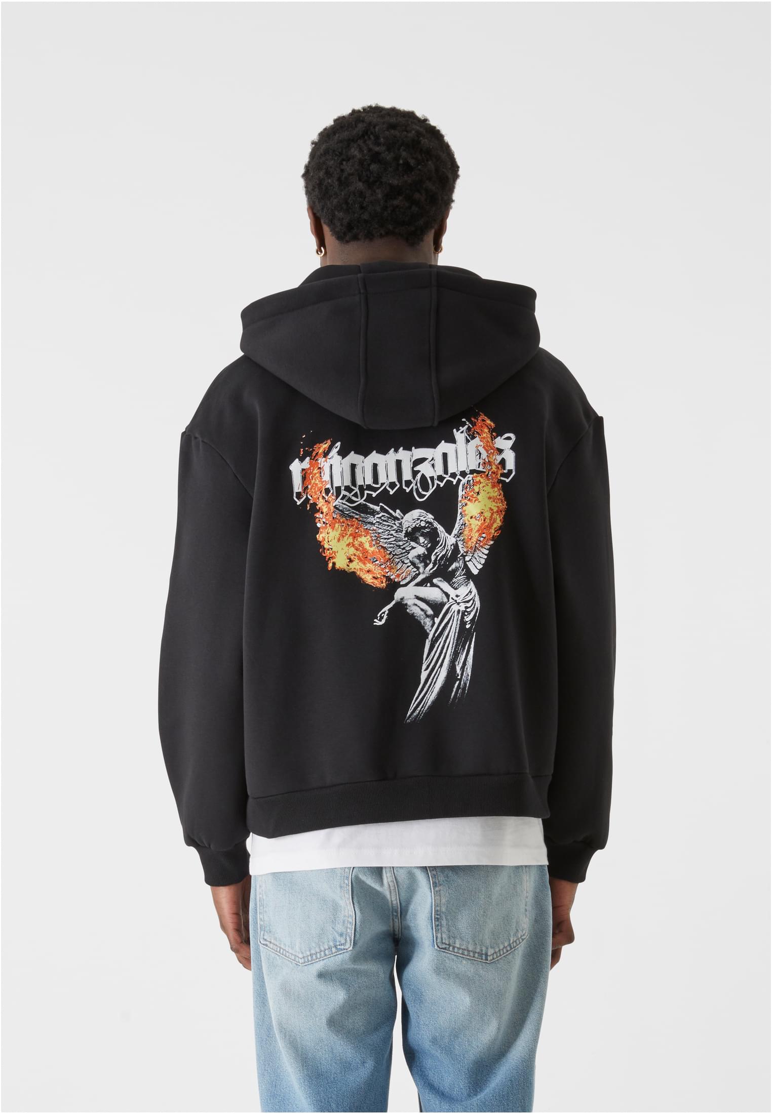 MJG Heavy Oversized Zip Hoody - Burning Wings