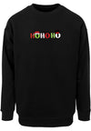 Sudadera navideña Ho Ho Ho gris con cuello redondo XXL