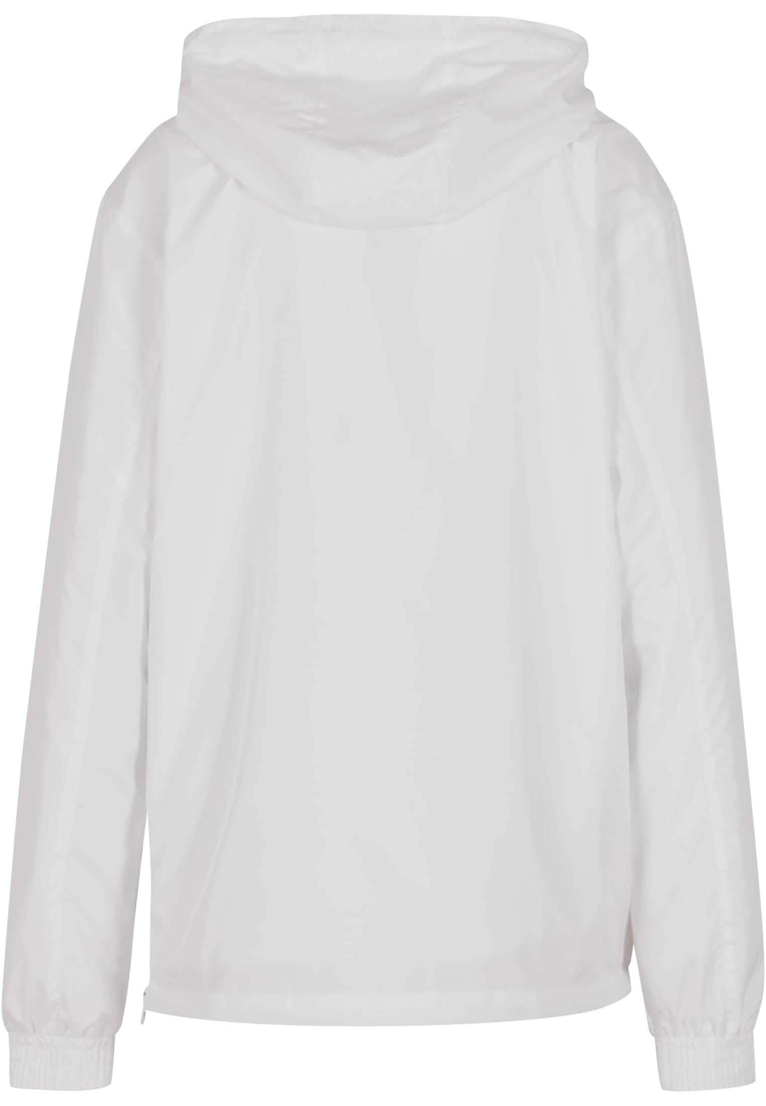 Baksidan av den vita MT Think Different Basic Pull Over Jacket.