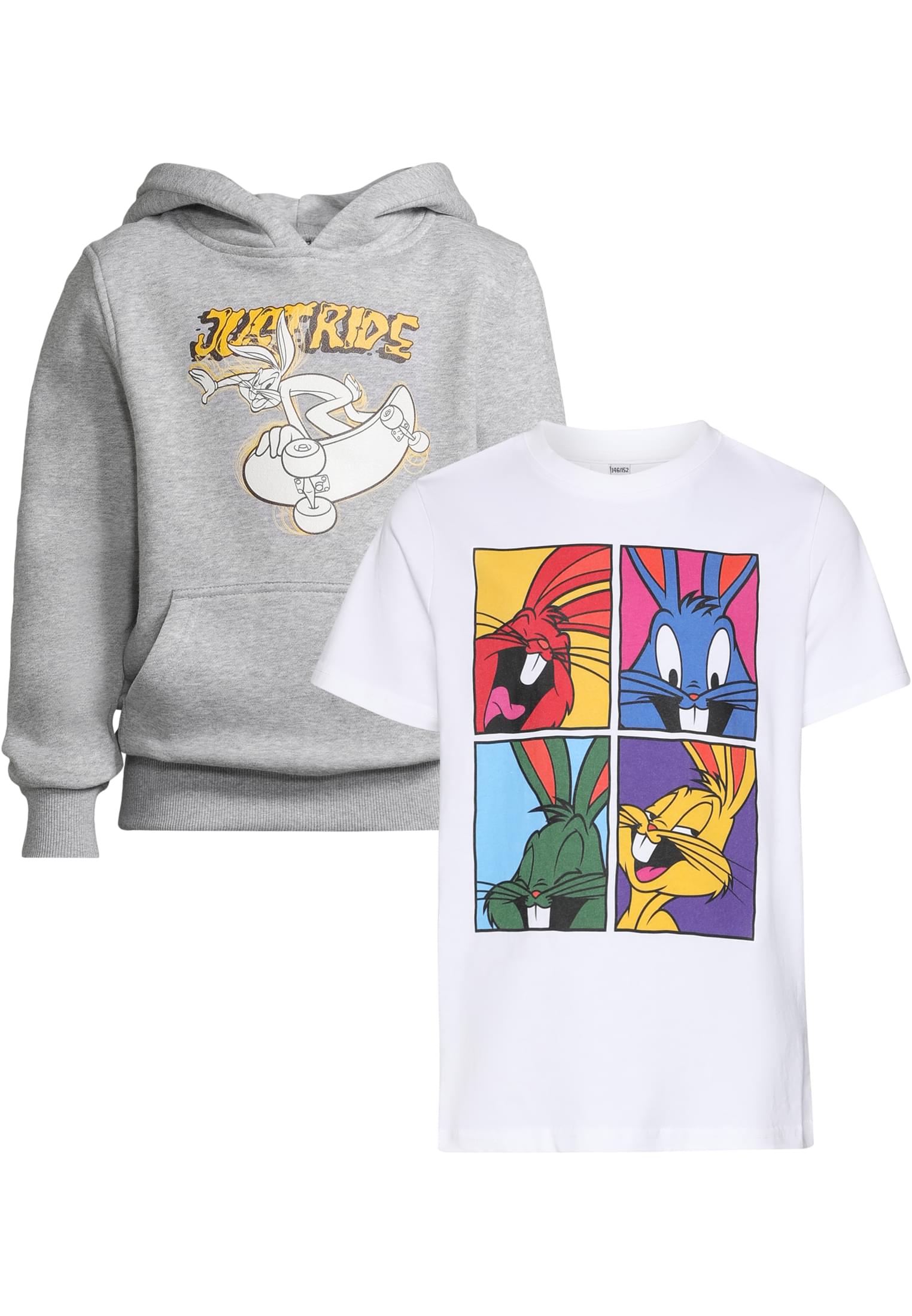 T-Shirt 2 Pack - manica corta - Bugs Bunny bianco+grigio mélange 158/164