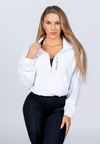 A Vibe Long Sleeve Crops - Hvid  