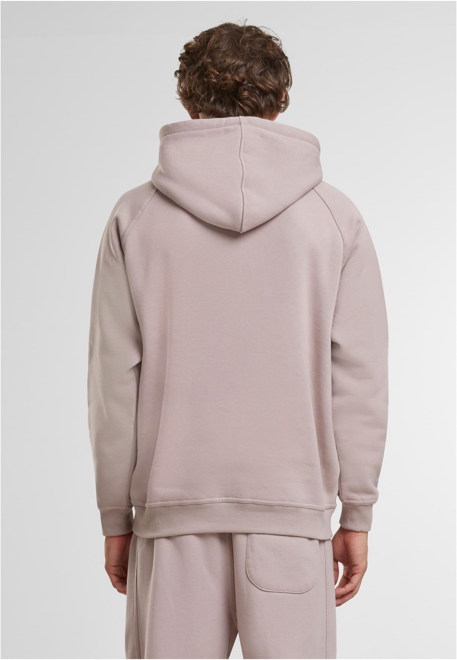 Manlig modell sedd bakifrån, klädd i en ljusgrön UC Blank Hoody.