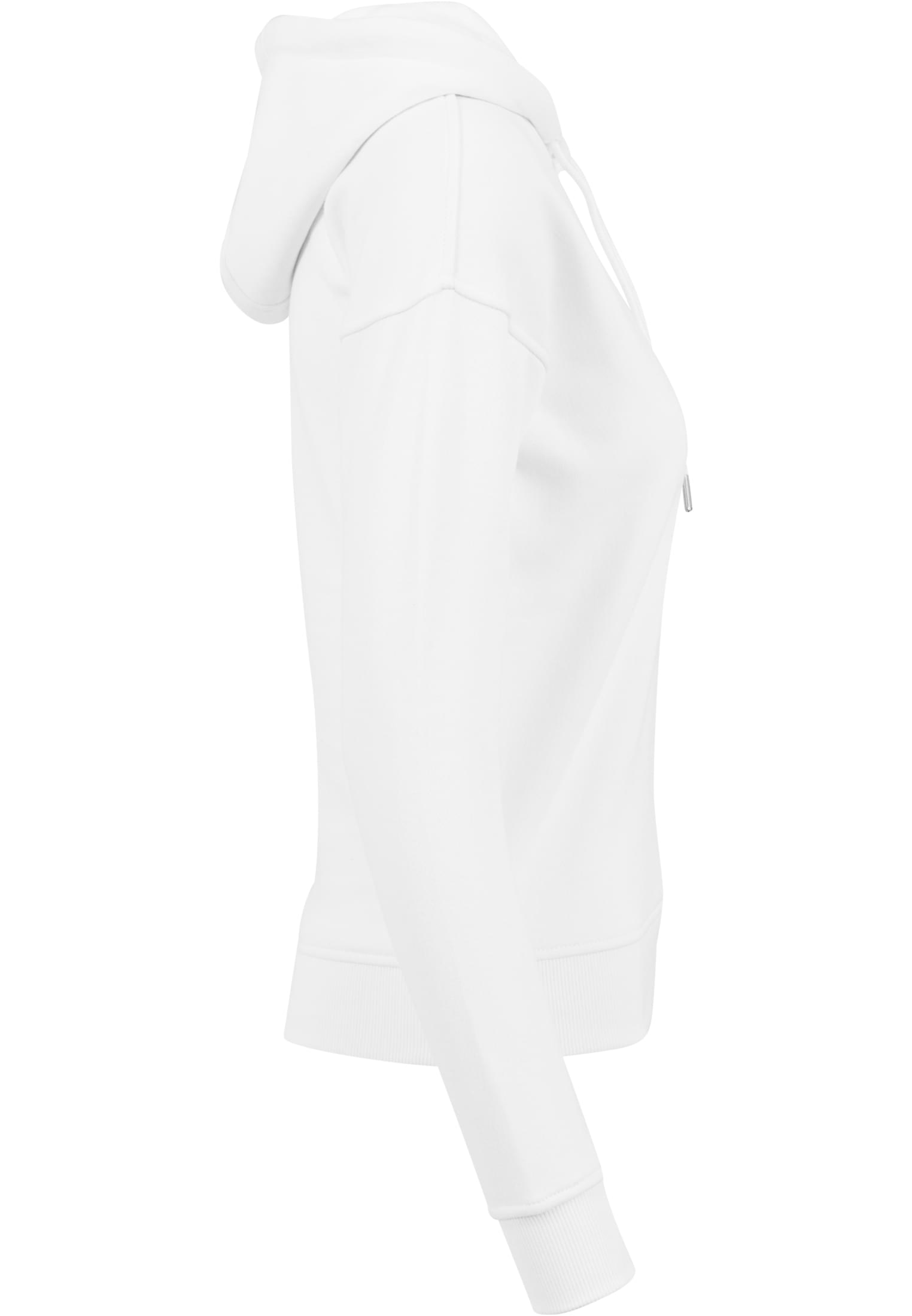 En vit Ladies Hoody sedd från sidan.