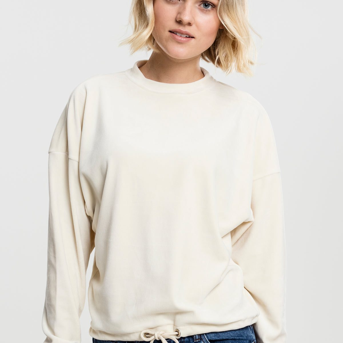 Sweat Femme BASIC EDITIONS Beige Col Ras Du Cou Taille L - Années 2000