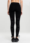 Leggings negros con cordones en la espalda para mujer XS