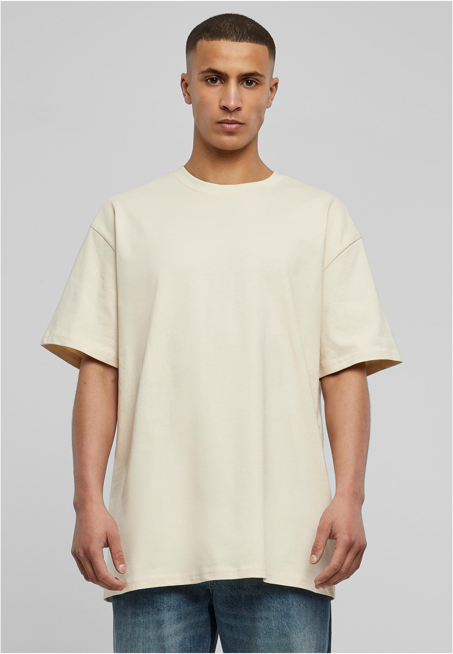 Manlig modell som bär en frostmint-färgad Heavy Oversized T-shirt.