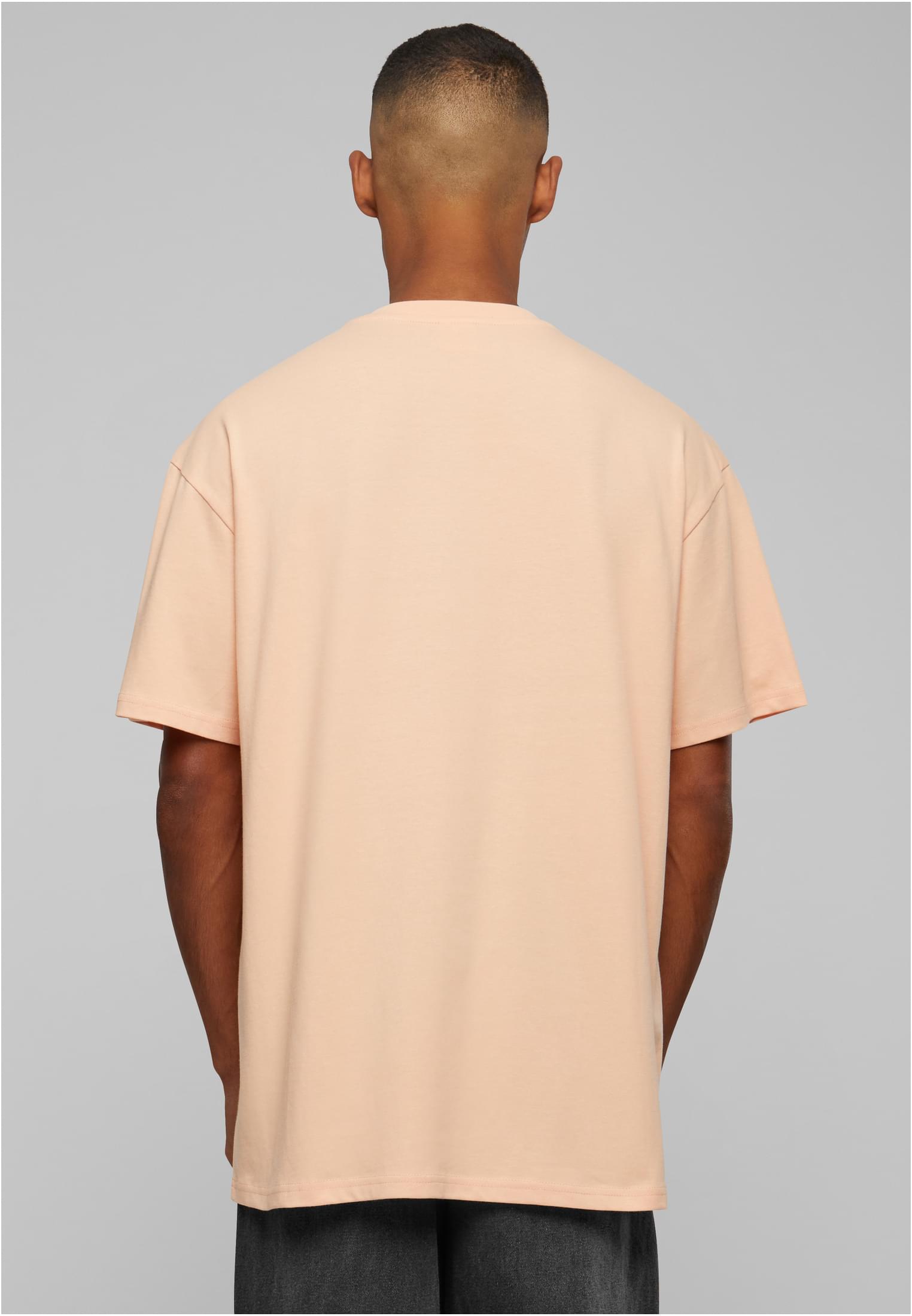 Baksidan av en man som bär en Heavy Oversized Tee i färgen frostmint.