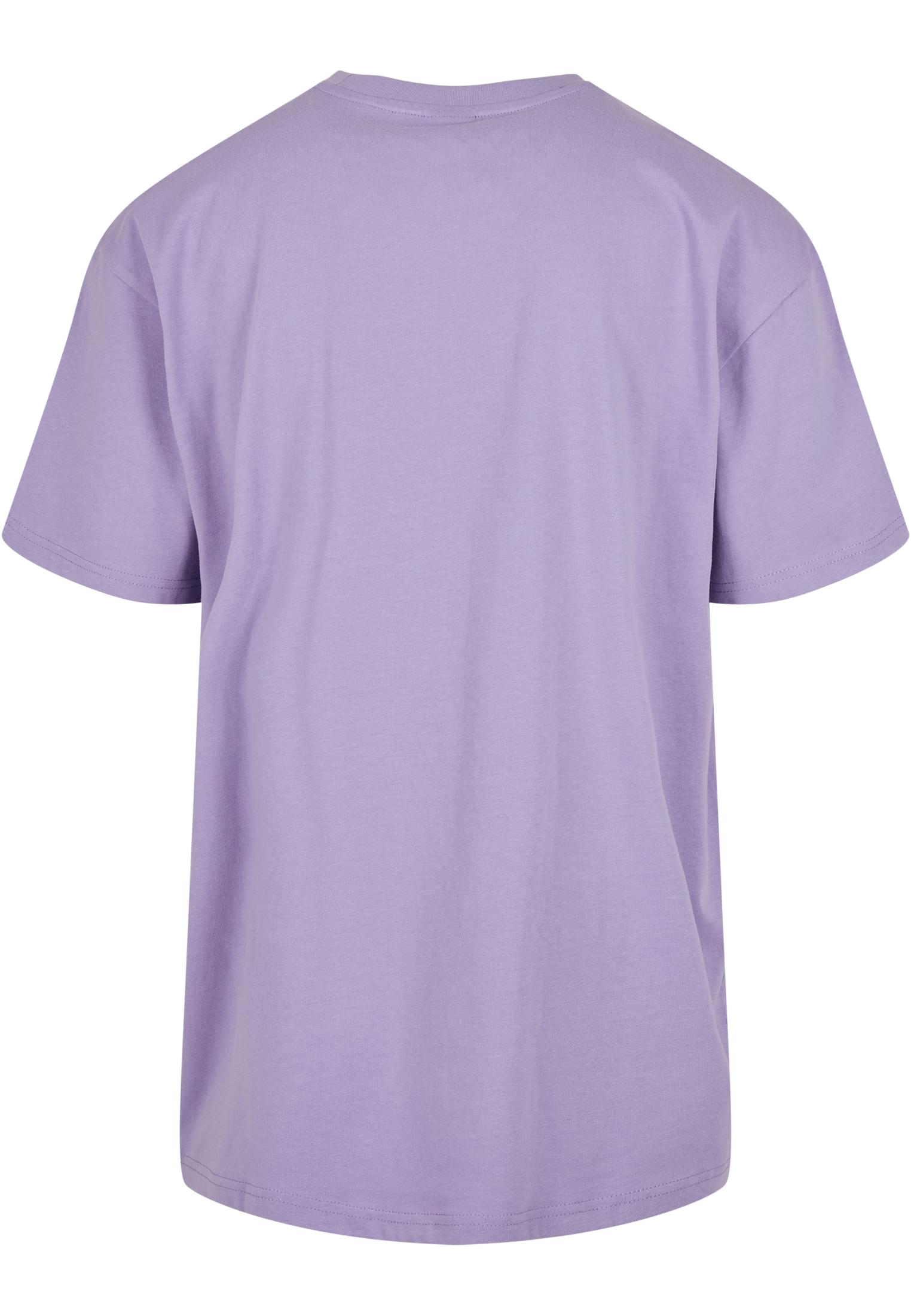 Baksidan av en ljuslila oversized t-shirt för herr.