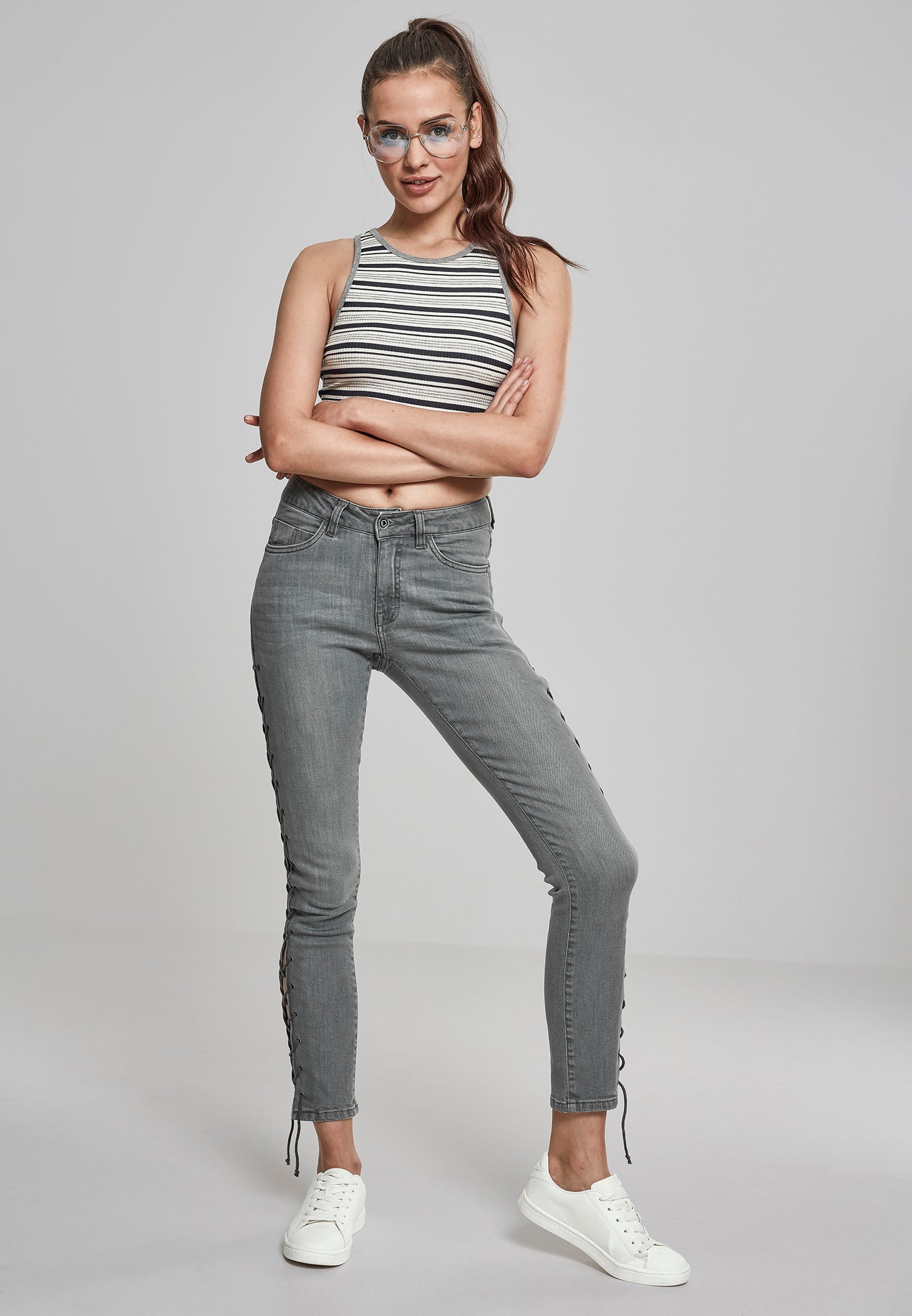 UC Rib Stripe Cropped Top