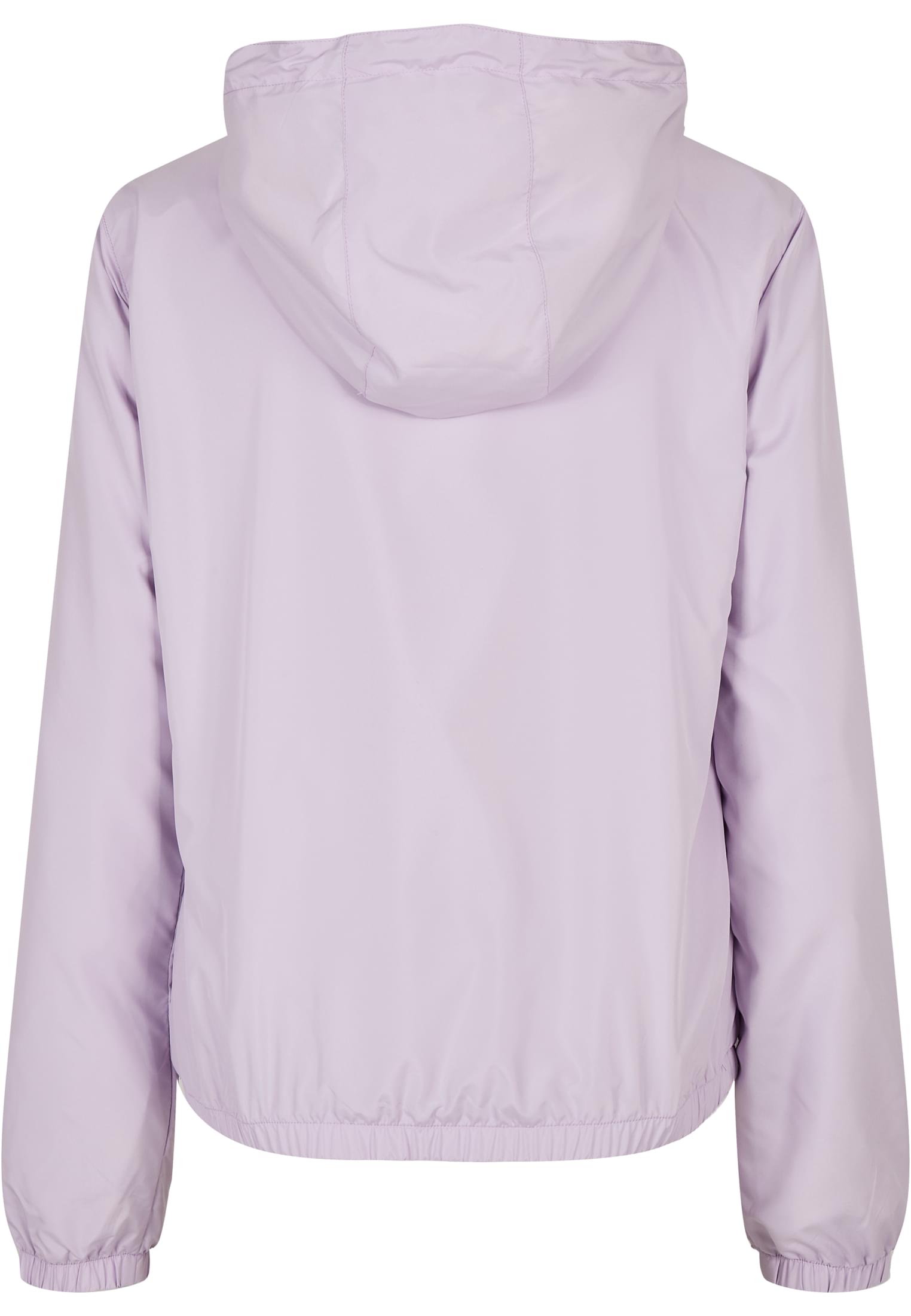 Ljuslila pullover-jacka för damer, sedd bakifrån.