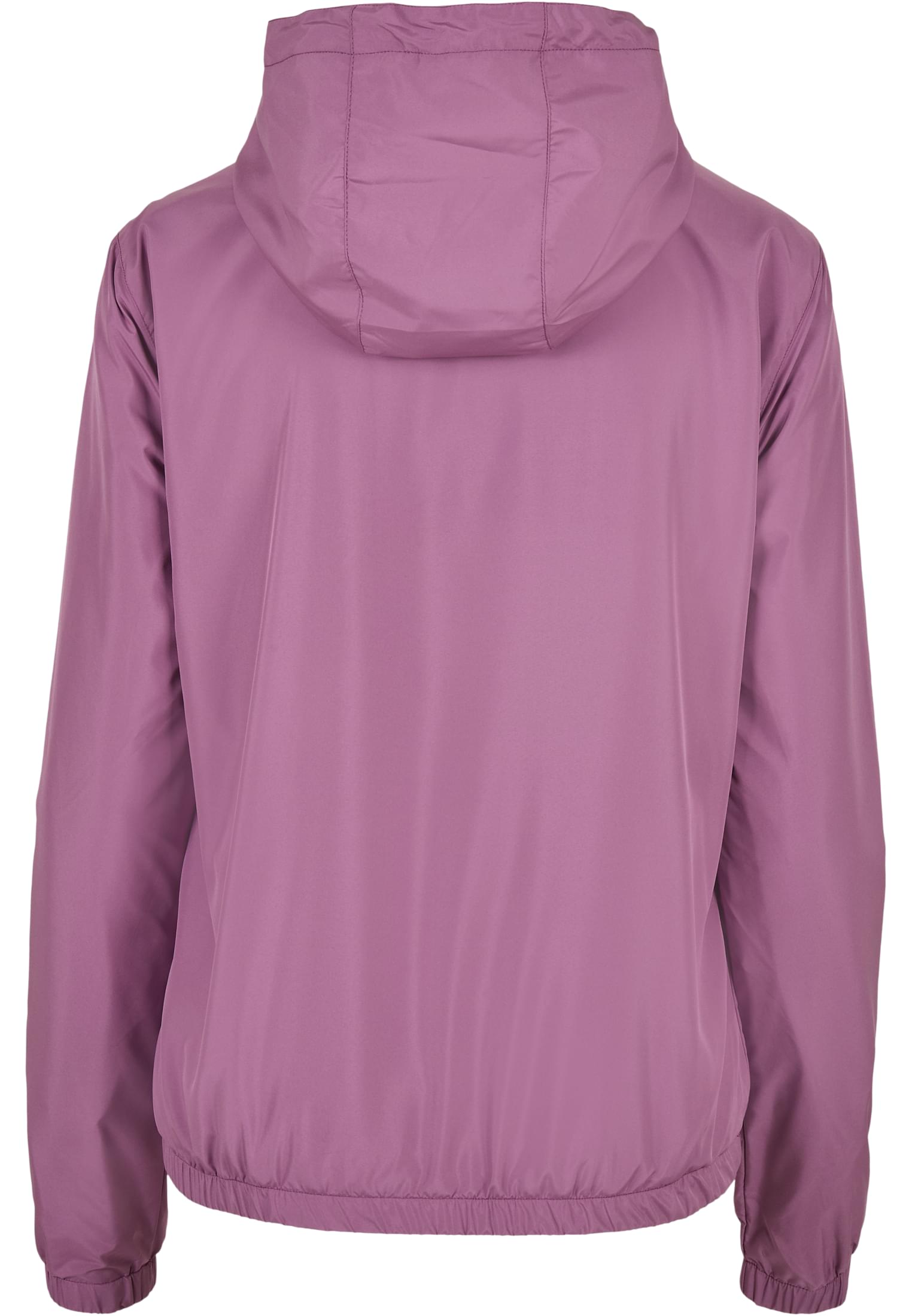 Baksidan av en ljuslila Ladies Basic Pull Over Jacket med huva.