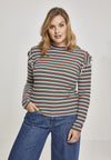 Jersey de cuello alto con volantes y rayas UC Rib de talla grande