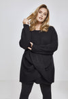 Maglione avvolgente da donna limone senape XXL