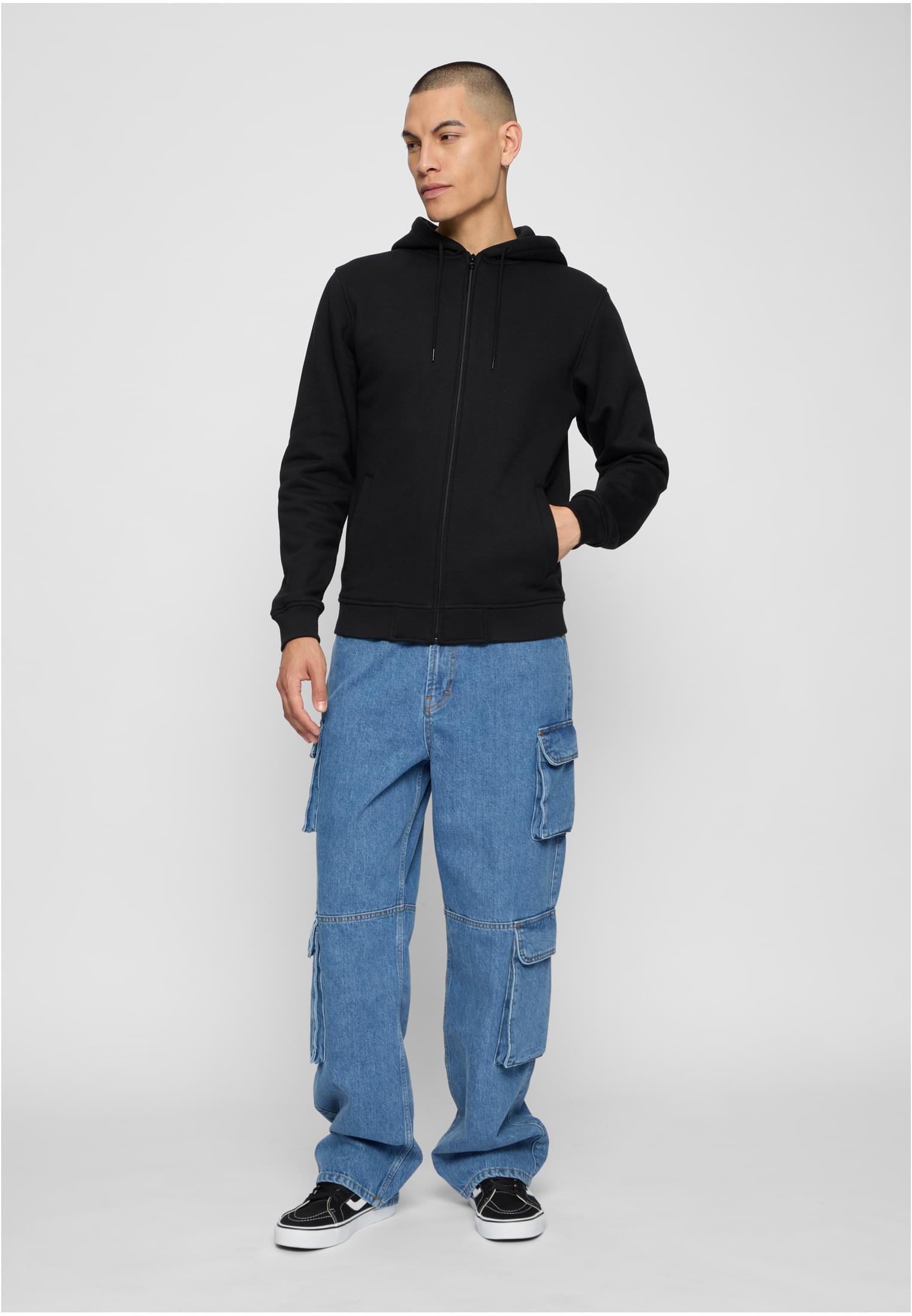 Felpa con cappuccio e zip UC bicolore