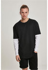 Oversized Shaped Double Layer LS Tee schwarz/weiß XXL