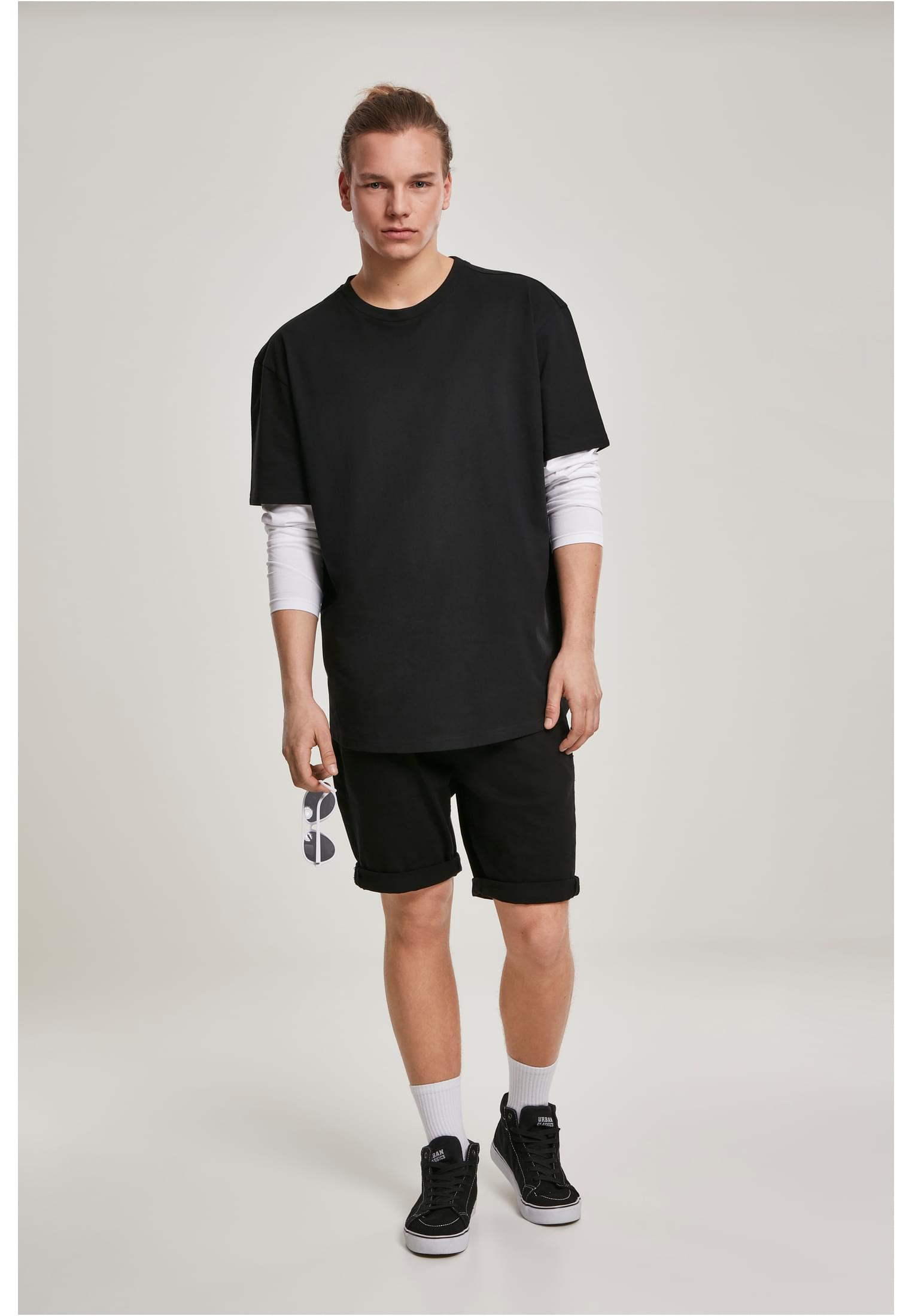 Oversized Shaped Double Layer LS Tee schwarz/weiß XXL