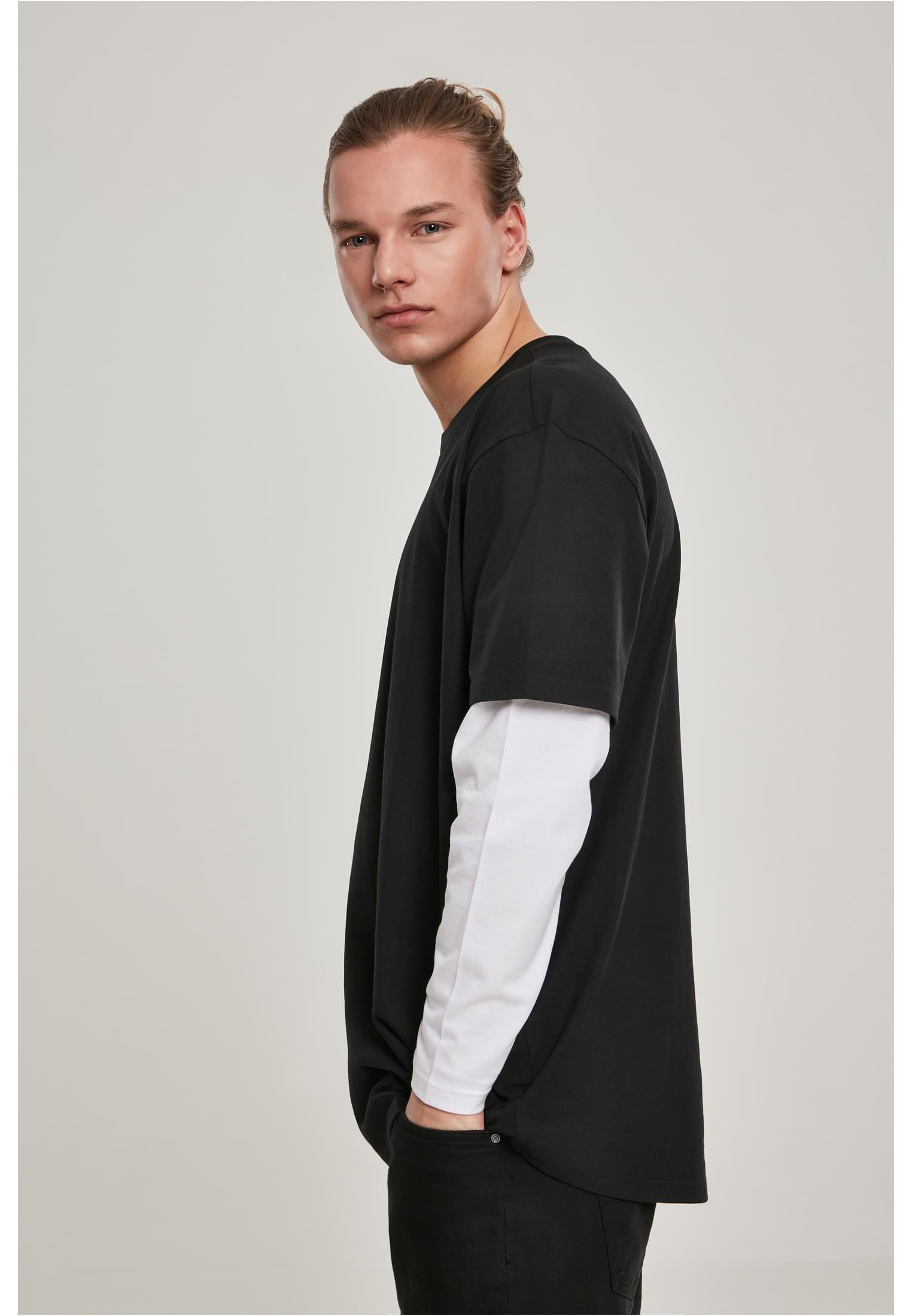 Oversized Shaped Double Layer LS Tee schwarz/weiß XXL