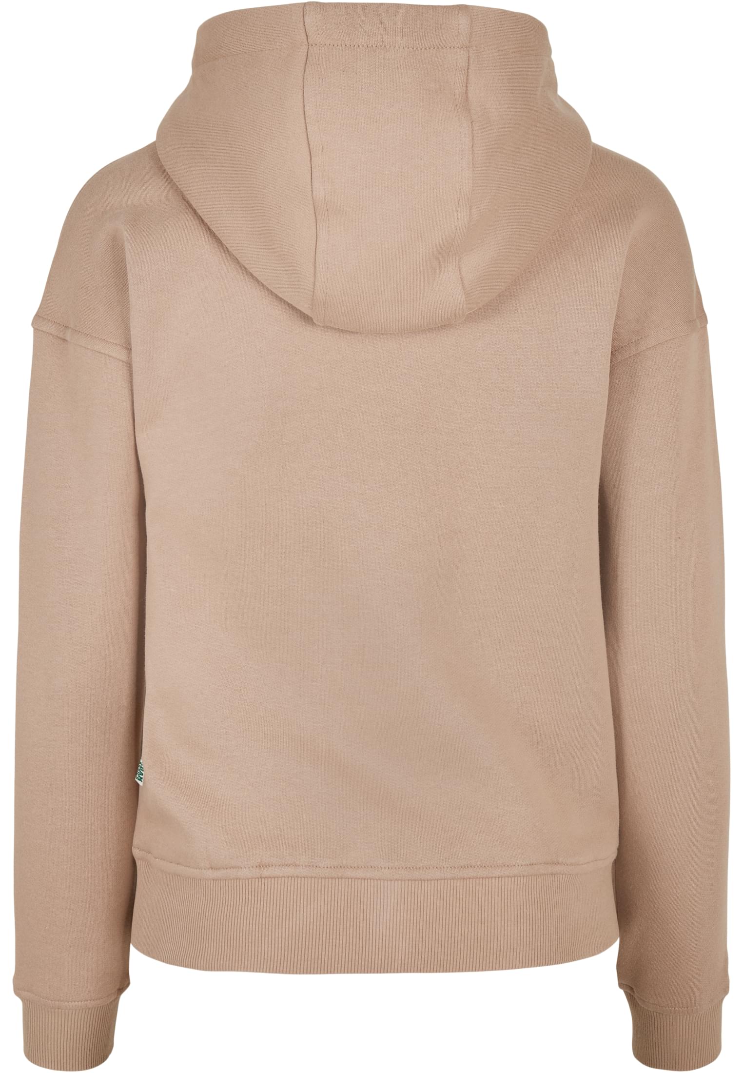 UC Ladies Organic Hoody i beige, sedd bakifrån.