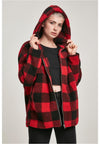 Chaqueta sherpa de cuadros extragrandes con capucha UC