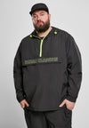 Contrast Pull Over Jacket zwart/elektrischlimoen XXL