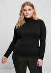 Dame Basic rullekrave sweater sort XXL