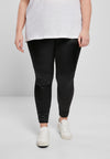 Dames glanzende hoge taille legging zwart XXL