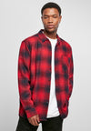 Oversized károvaná grunge košeľa čierna/červená XXL