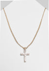 Collana con croce di diamanti in argento taglia unica