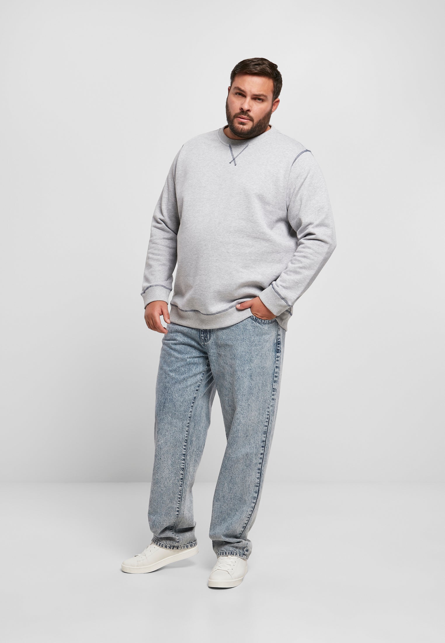 UC Organic Contrast Flatlock Costurado Crew