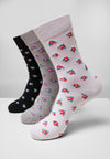 Lot de 3 paires de chaussettes à fleurs en fil recyclé UC