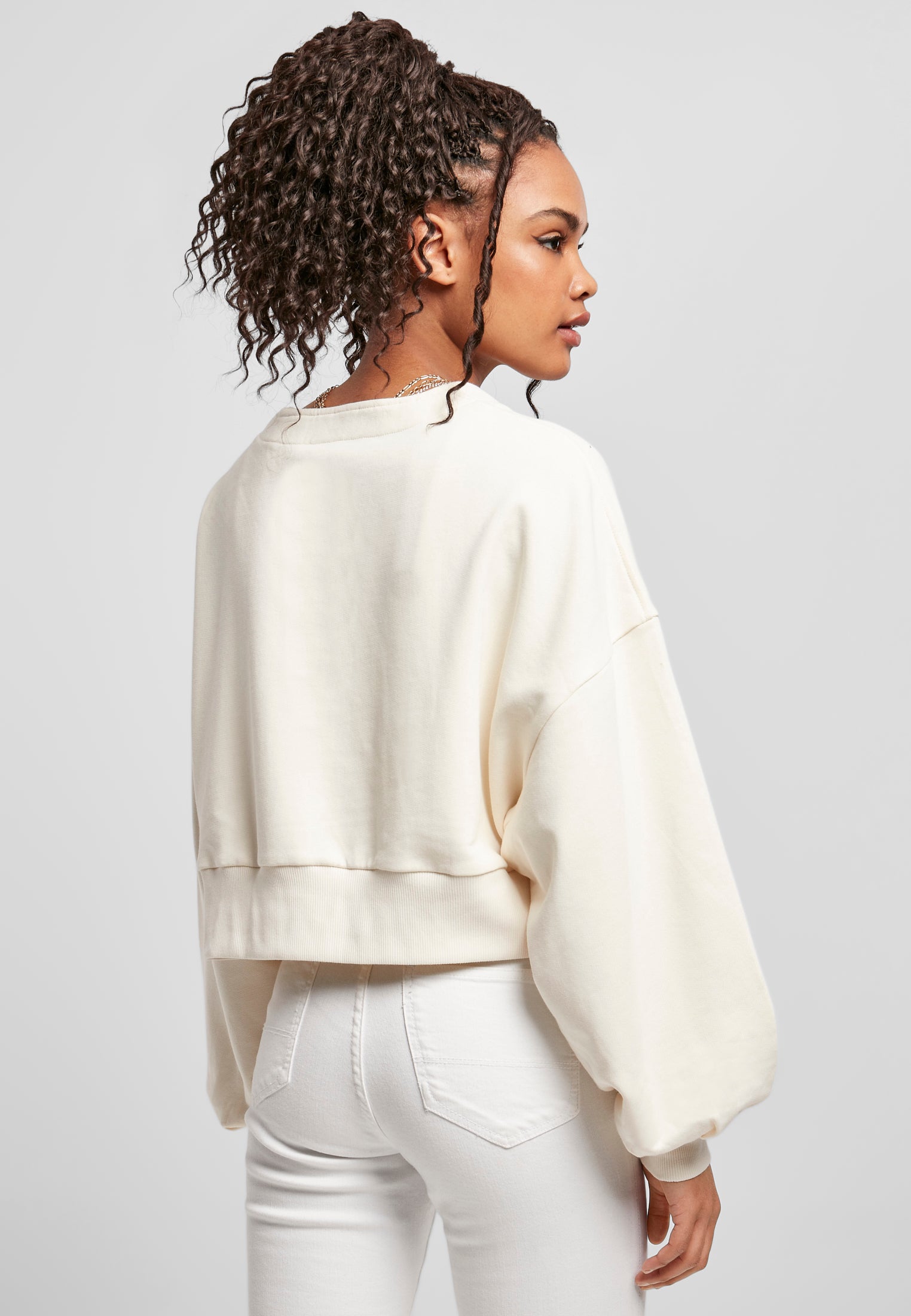 Bayan Organik Büyük Boy Kısa Havlu Hırka beyazkum XXL