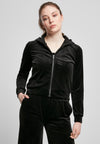 Sudadera corta con capucha y cremallera de terciopelo UC