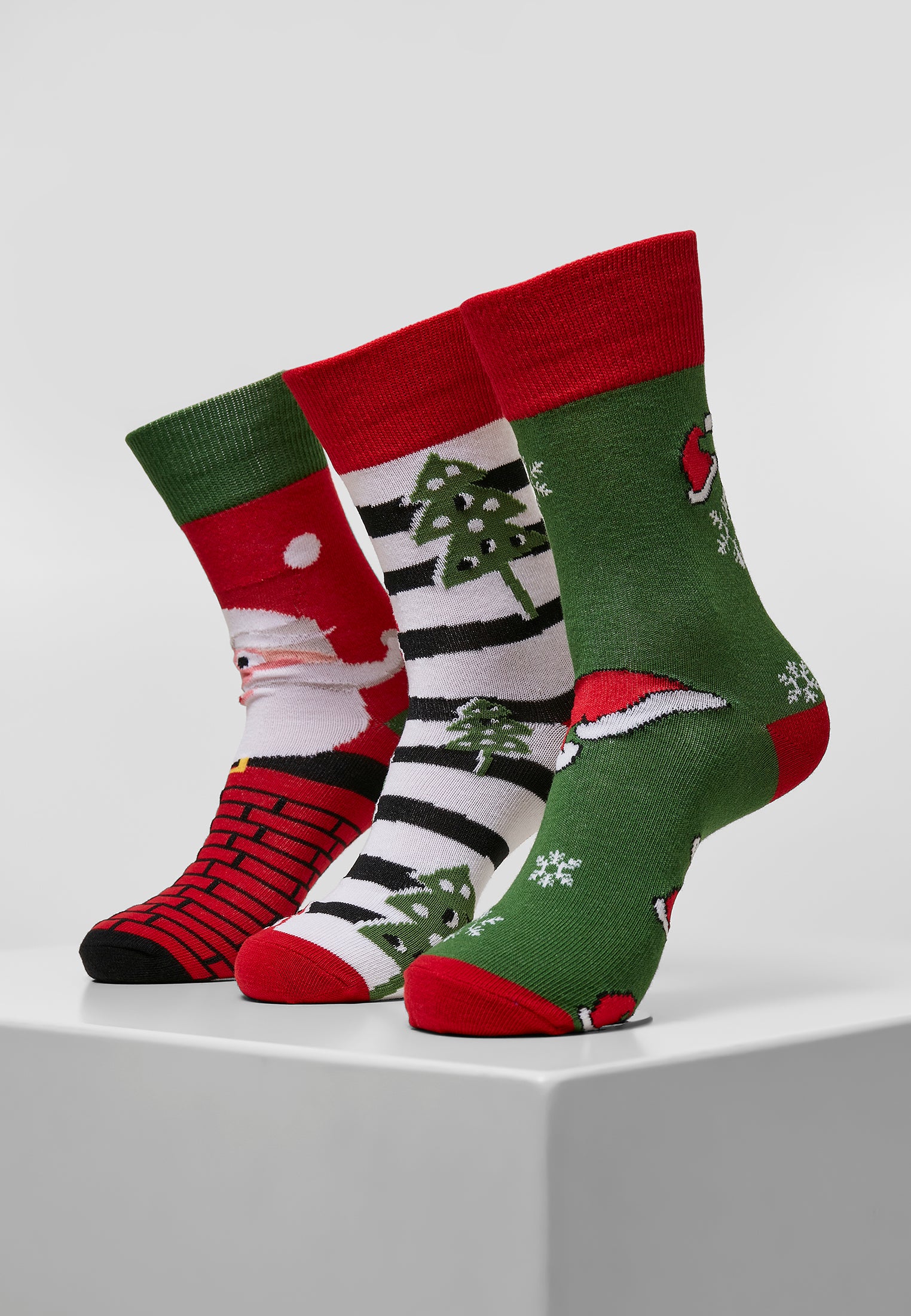 UC Stripe Santa Christmas Socks 3-Pack
