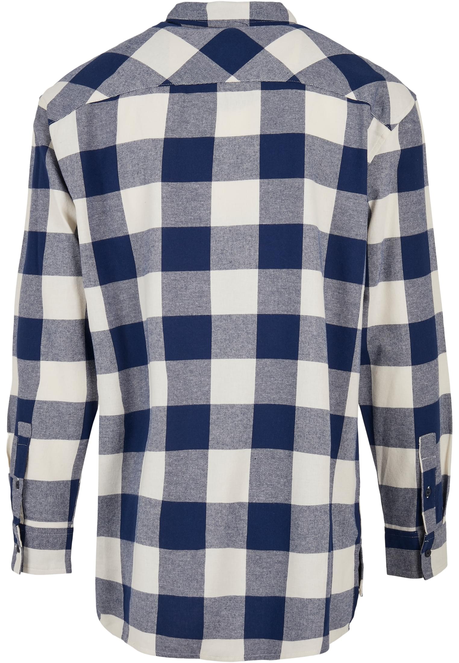 Camicia lunga oversize a quadri blu scuro/crema XXL