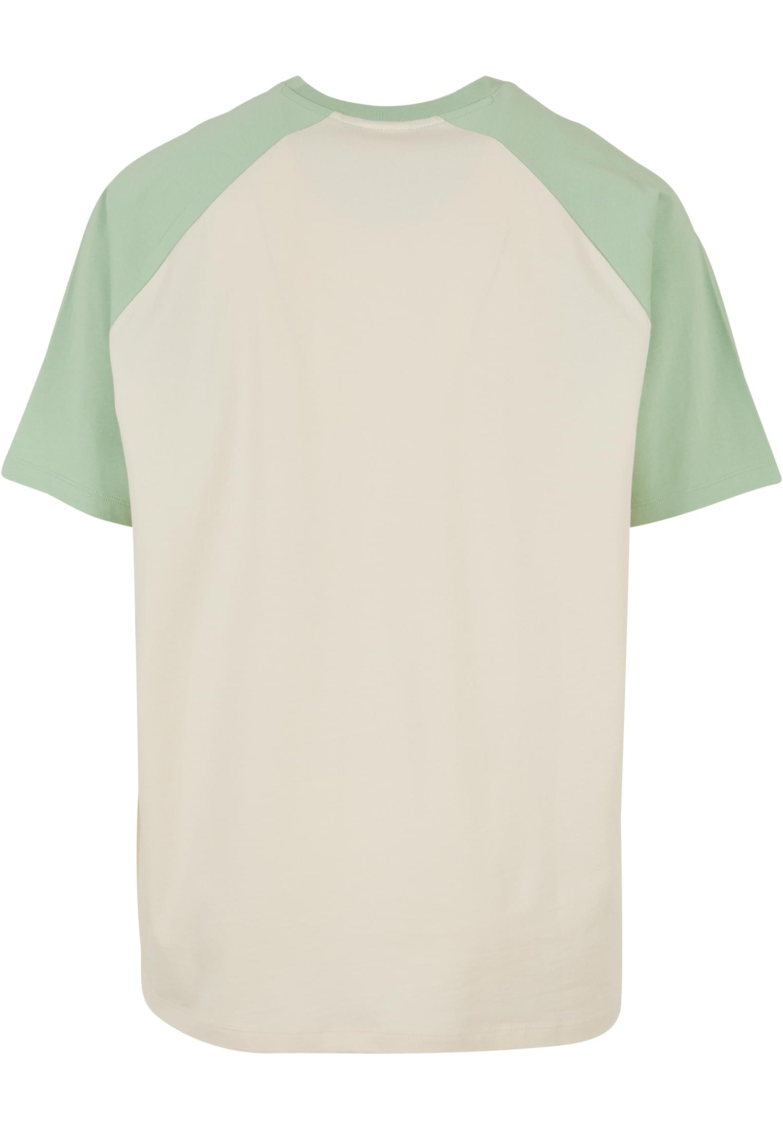 Organska prevelika Raglan majica bijelo-pješčano/vintage zelena XXL