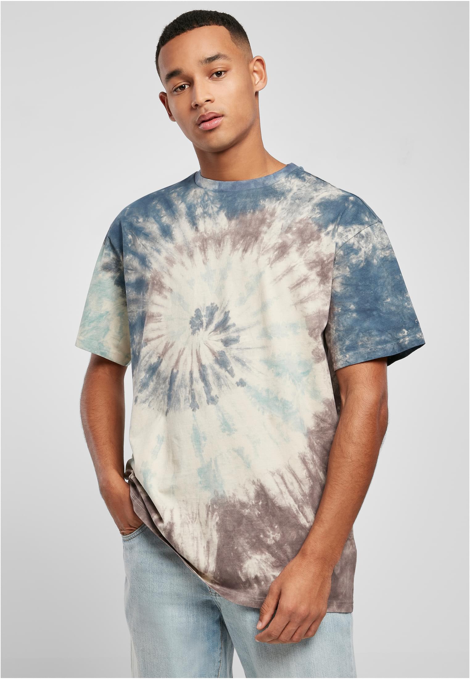 Oversize Tie Dye majica sivo bijela XXL