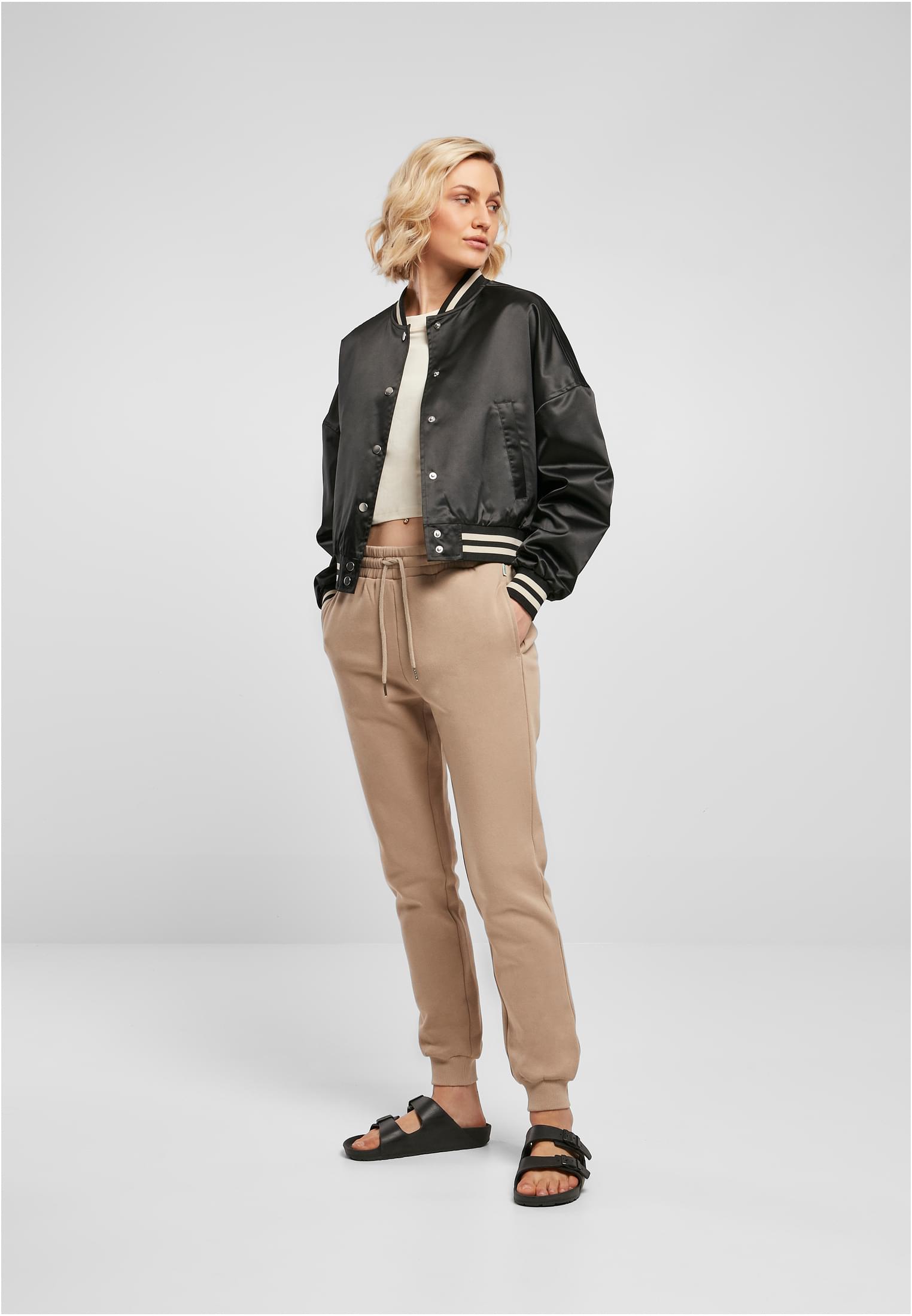 UC Short Oversized Satin College Jacket