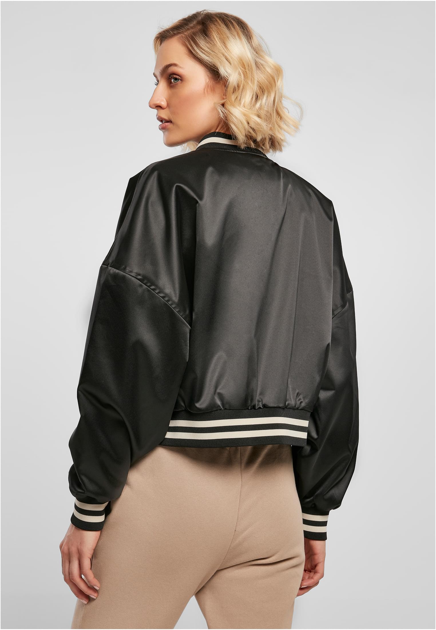 UC Short Oversized Satin College Jacket