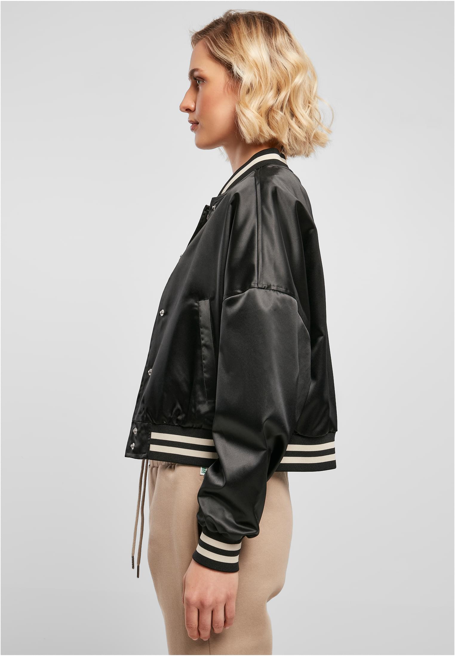 UC Short Oversized Satin College Jacket