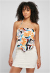 UC Cropped AOP Satin Triangle Top