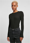 Body a maniche lunghe in maglia a coste da donna biancosand XXL
