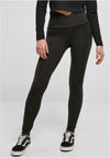 Damen Recycelte Leggings mit V-Taille schwarz XXL