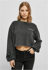 UC Cropped Small Broderi Terry Crewneck